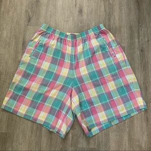 🌸 (2/$20) Sz 18W Koret Pastel Plaid Elastic Shorts